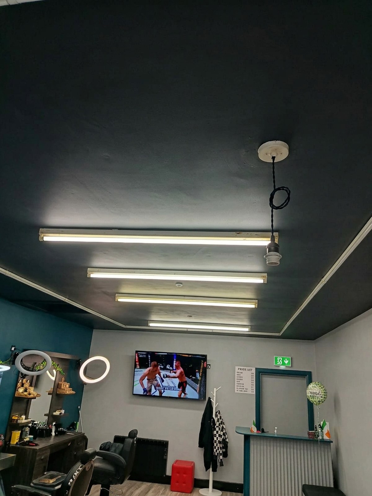Hexagonal LED lighting — before